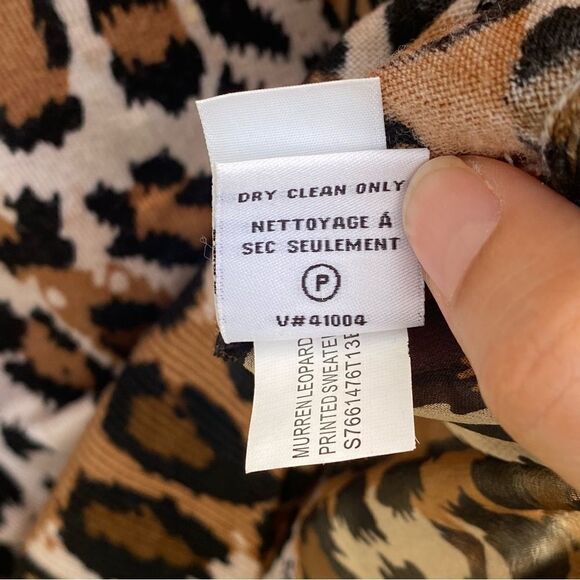 Diane Von Furstenberg Cheetah Animal Print Wool and Silk Long Sleeve Top sz P - Picture 9 of 9